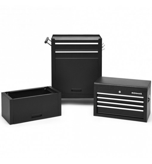 6-Drawer Tool Chest with Heightening Cabinet-Black