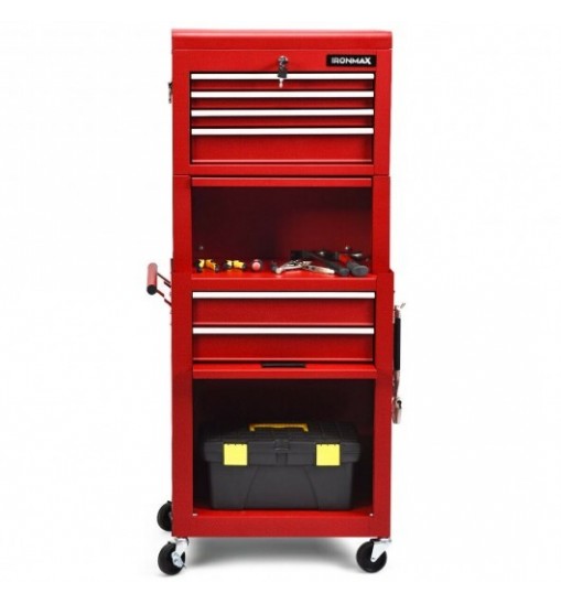 6-Drawer Tool Chest with Heightening Cabinet-Black