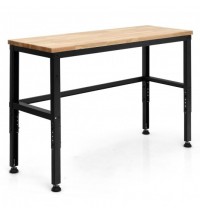 53 Inch Adjustable Heavy-Duty Workbench with Rubber Wood Top