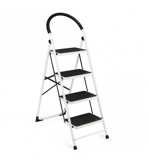 4-Step Folding Ladder with Anti-Slip Pedal Platform 330Lbs Capacity