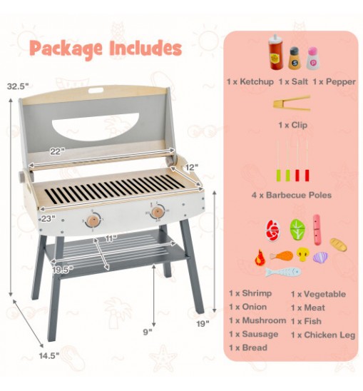 Kids Barbecue Grill Playset for Girls and Boys Aged 3+