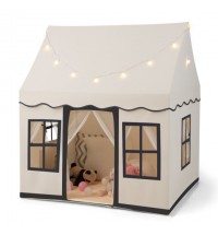 Toddler Large Playhouse with Star String Lights-Beige