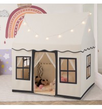 Toddler Large Playhouse with Star String Lights-Beige