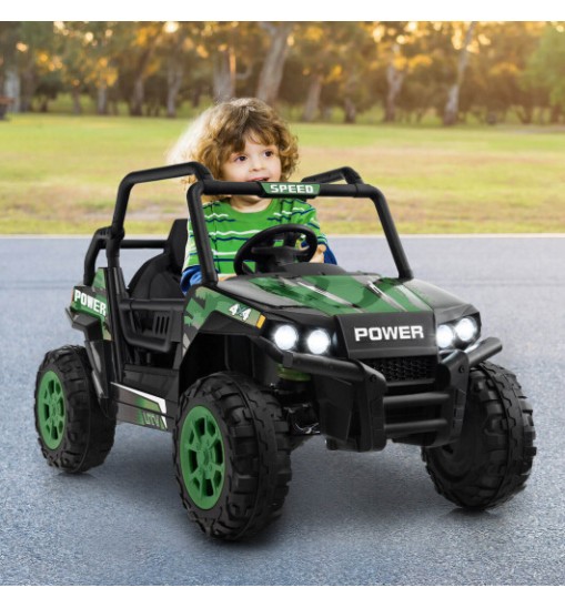 12V Kids UTV Ride on Car with 2.4G Remote Control Music and LED Lights-Pink