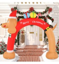 8 Feet Lighted Inflatable Christmas Dachshund Arch with Air Blower