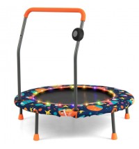 36 Inch Mini Trampoline with Colorful LED Lights and Bluetooth Speaker