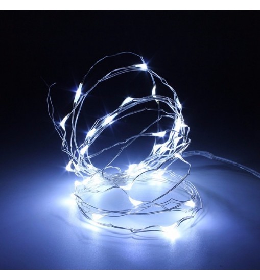 4M 40 LED Silver Wire Fairy String Light Battery Powered Waterproof Xmas Party Decor