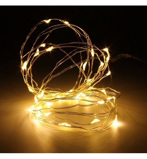 4M 40 LED Silver Wire Fairy String Light Battery Powered Waterproof Xmas Party Decor