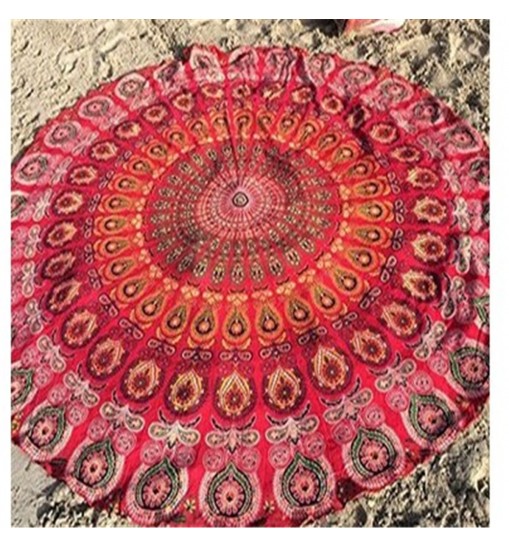 Honana WX-16 150cm Bohemian Thin Chiffon Beach Towel Mat Mandala Round Silk Scarf Bed Sheet Tapestry