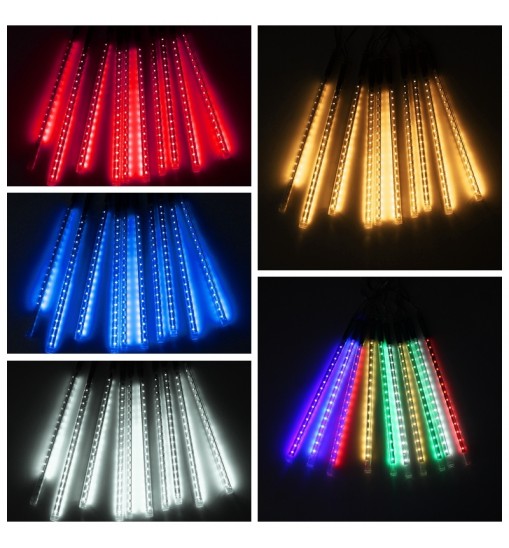 10Tubes 30cm 300LED Meteor Shower Rain Light Christmas Xmas Tree Decor with Driver US Plug