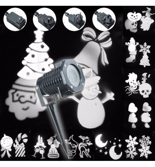 10 Pattern LED Projector Stage Light Halloween Xmas Party Lighting UK US EU AU Plug Christmas Decorations Clearance Christmas Lights