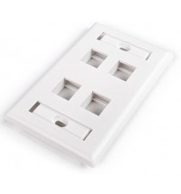 4 port window faceplate white