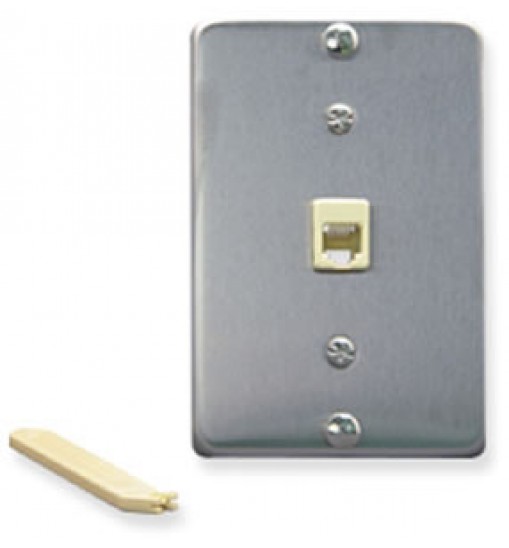 Wall Plate IDC 6P6C STAINLESS STEEL