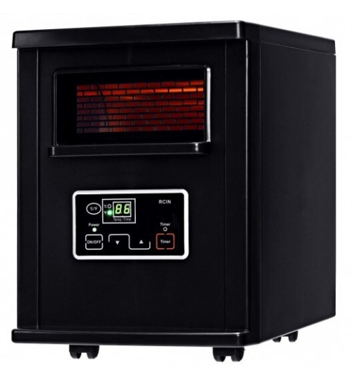 1500 W Electric Portable Remote Infrared Heater - Color: Black