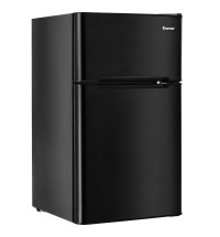 3.2 cu ft. Compact Stainless Steel Refrigerator-Black - Color: Black