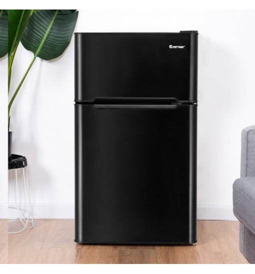 3.2 cu ft. Compact Stainless Steel Refrigerator-Black - Color: Black