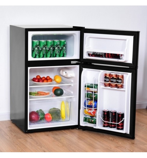 3.2 cu ft. Compact Stainless Steel Refrigerator-Black - Color: Black