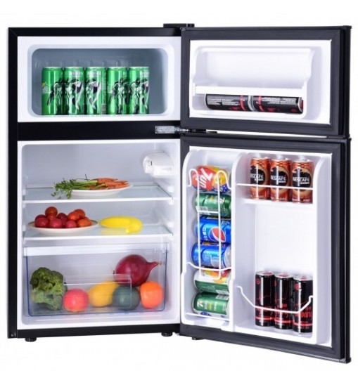 3.2 cu ft. Compact Stainless Steel Refrigerator-Black - Color: Black