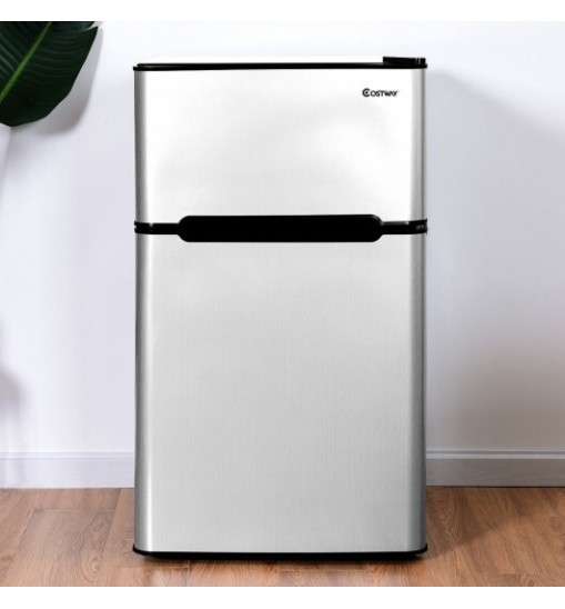 3.2 cu ft. Compact Stainless Steel Refrigerator-Gray - Color: Gray