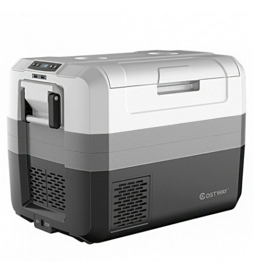 58 Quart Portable Electric Camping Car Cooler - Color: Black & Gray