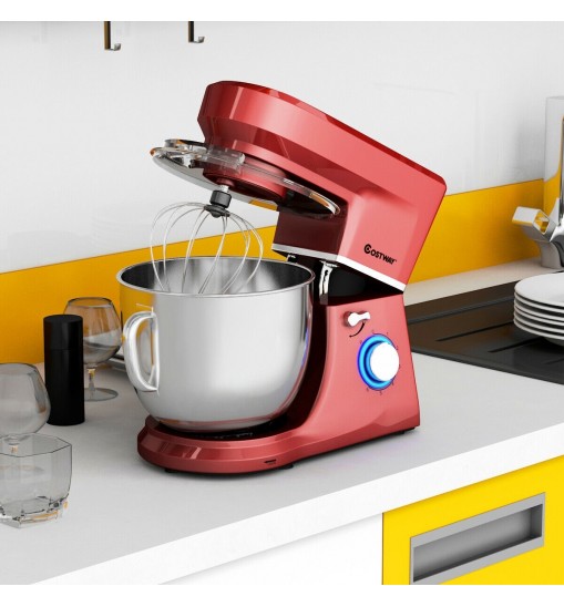 7.5 Qt Tilt-Head Stand Mixer with Dough Hook-Red - Color: Red