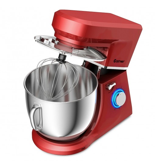 7.5 Qt Tilt-Head Stand Mixer with Dough Hook-Red - Color: Red