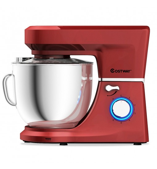 7.5 Qt Tilt-Head Stand Mixer with Dough Hook-Red - Color: Red