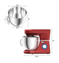 7.5 Qt Tilt-Head Stand Mixer with Dough Hook-Red - Color: Red