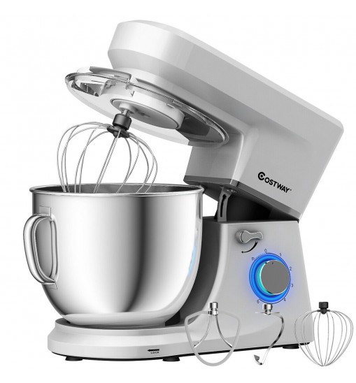 7.5 Qt Tilt-Head Stand Mixer with Dough Hook-Silver - Color: Silver