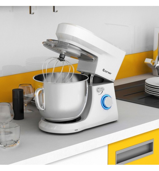 7.5 Qt Tilt-Head Stand Mixer with Dough Hook-White - Color: White