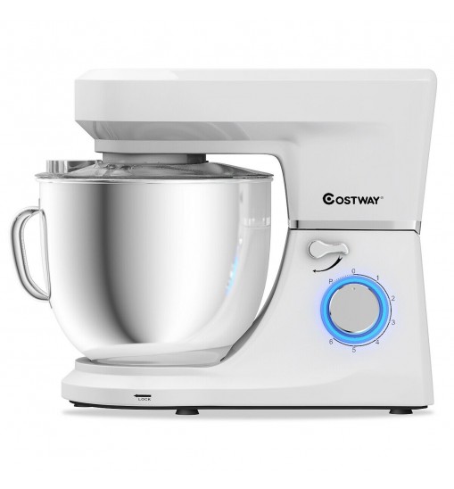 7.5 Qt Tilt-Head Stand Mixer with Dough Hook-White - Color: White