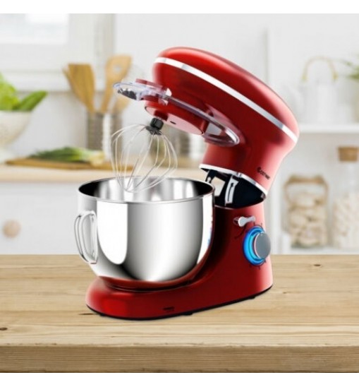 6.3 Quart Tilt-Head Food Stand Mixer 6 Speed 660W-Red - Color: Red