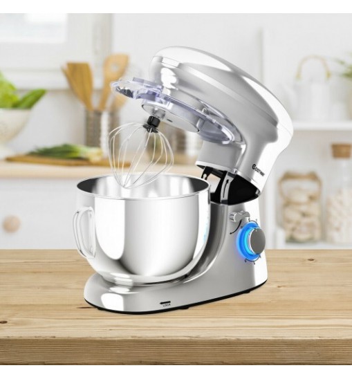 6.3 Quart Tilt-Head Food Stand Mixer 6 Speed 660W-Silver - Color: Silver