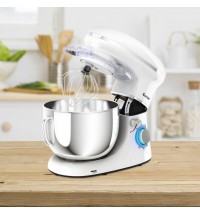 6.3 Quart Tilt-Head Food Stand Mixer 6 Speed 660W-White - Color: White