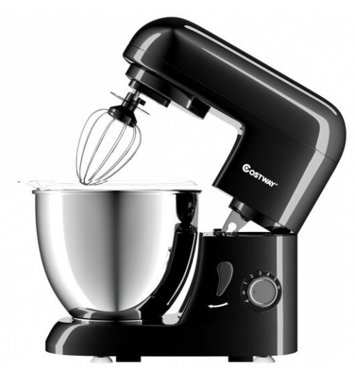 4.3 Qt 550 W Tilt-Head Stainless Steel Bowl Electric Food Stand Mixer-Black - Color: Black