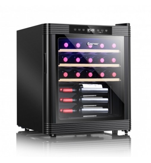 21 Bottle Compressor Wine Cooler Refrigerator with Digital Control  - Color: Black