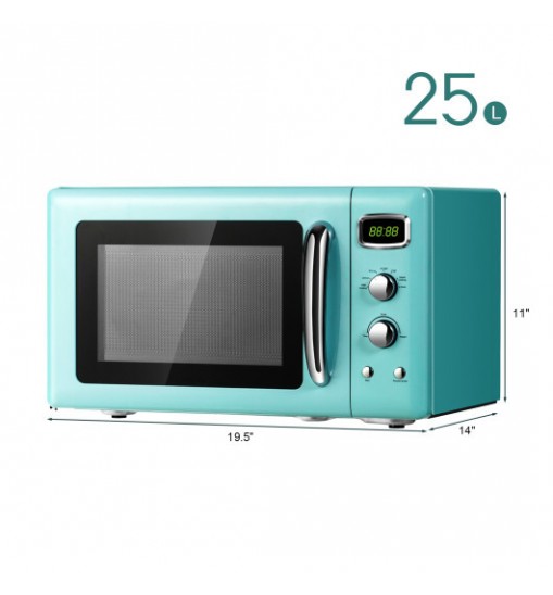 0.9 Cu.ft Retro Countertop Compact Microwave Oven-Green - Color: Green