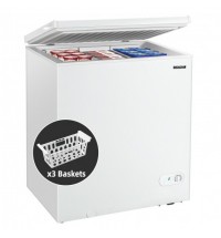 5.2 Cu.ft Chest Freezer Upright Single Door Refrigerator with 3 Baskets-White - Color: White