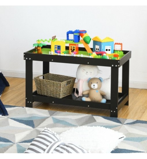 Solid Multifunctional Wood Kids Activity Play Table-Dark Brown - Color: Dark Brown