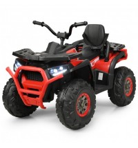 12 V Kids Electric 4-Wheeler ATV Quad with MP3 and LED Lights-Red - Color: Red