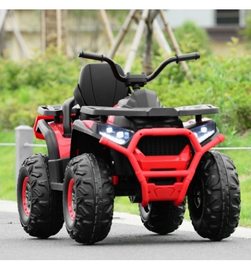 12 V Kids Electric 4-Wheeler ATV Quad with MP3 and LED Lights-Red - Color: Red