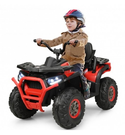 12 V Kids Electric 4-Wheeler ATV Quad with MP3 and LED Lights-Red - Color: Red