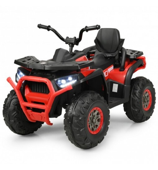 12 V Kids Electric 4-Wheeler ATV Quad with MP3 and LED Lights-Red - Color: Red