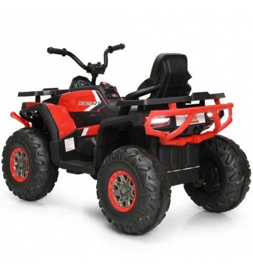 12 V Kids Electric 4-Wheeler ATV Quad with MP3 and LED Lights-Red - Color: Red