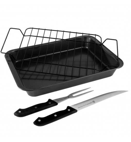 Gibson Home Reilly 4-Piece Non-Stick Carbon Steel Roaster Set