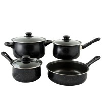 Gibson Home Casselman 7 piece Cookware Set in Black with Bakelite Handle