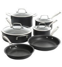 Kenmore Pro Arbor Heights 10 Piece Nonstick Aluminum Cookware Set in Black