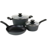 Oster Kingsway 5 Piece Aluminum Nonstick Cookware Set in Black