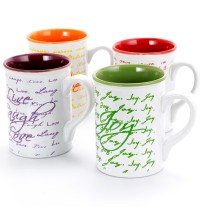 Gibson Inspirational Words 16 oz Mug 4 Assorted Designs