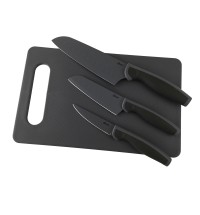 Oster Slice Craft 4 Piece Cutlery Knife Set with Cutting Board in Black